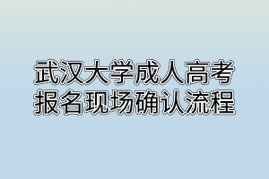 武汉大学成人高考报名现场确认流程