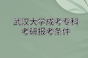 武汉大学成考专科考研报考条件