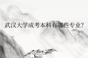 武汉大学成考本科有哪些专业呢?