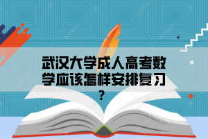 武汉大学成人高考数学应该怎样安排复习?