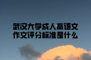 武汉大学成人高语文作文评分标准是什么